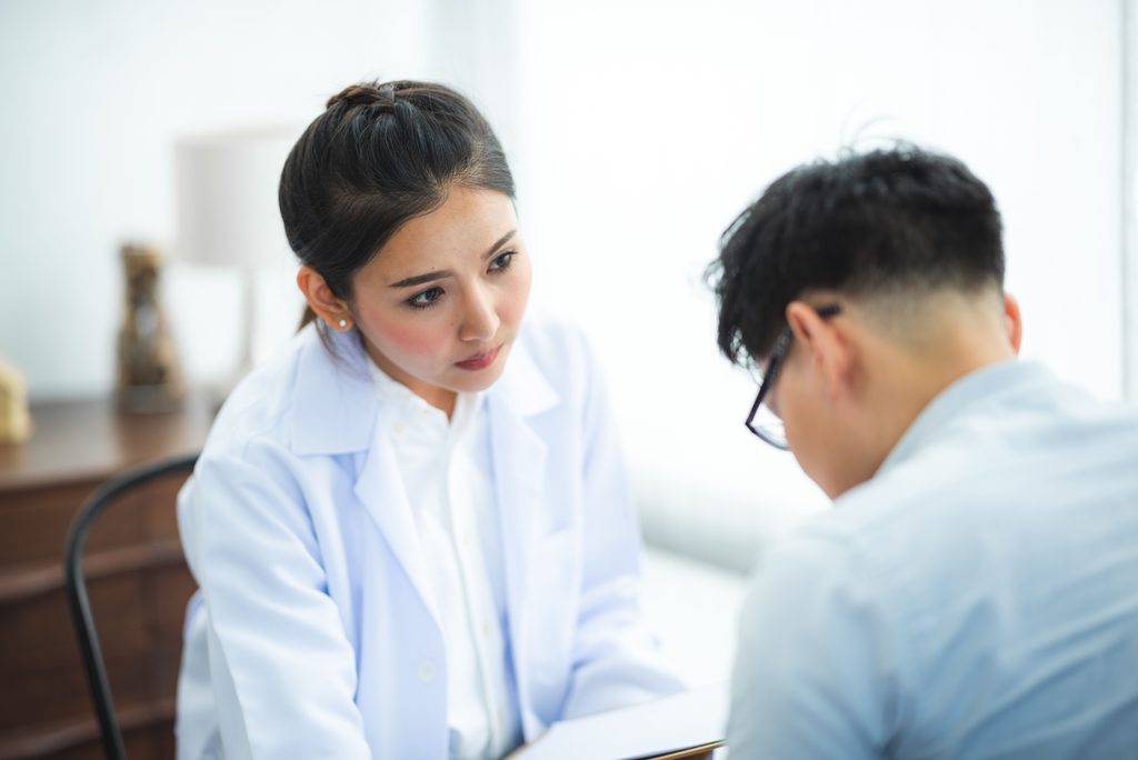 Patient discussing red flags in a psychiatric provider during a clinical consultation