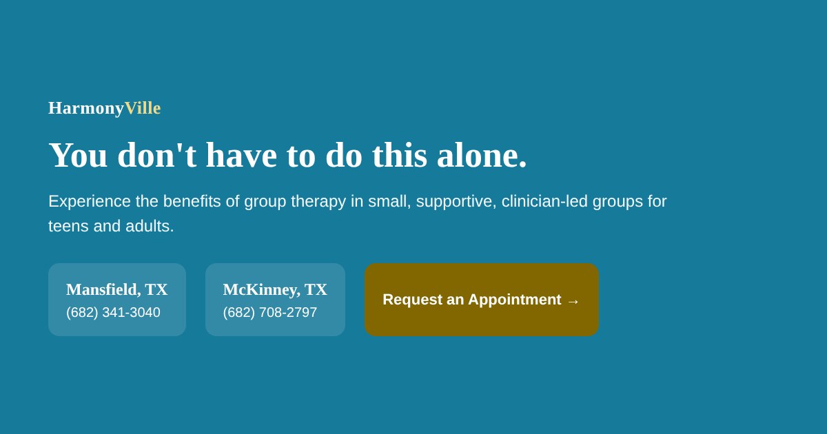 Experience the benefits of group therapy in Mansfield and McKinney TX