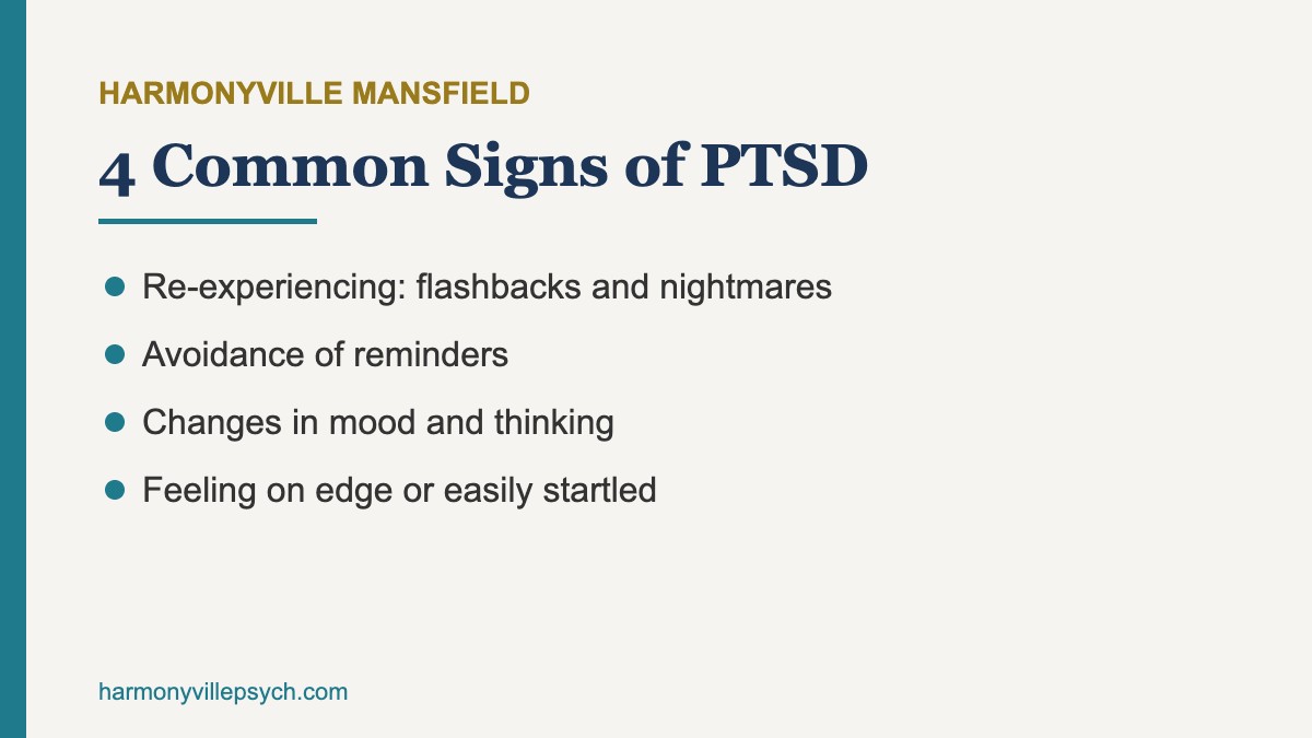 Four common PTSD symptom groups that PTSD treatment addresses